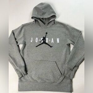 Nike Air Jordan Jumpman Fleece Pullover Gray Hoodie Boys Size Large 12-13